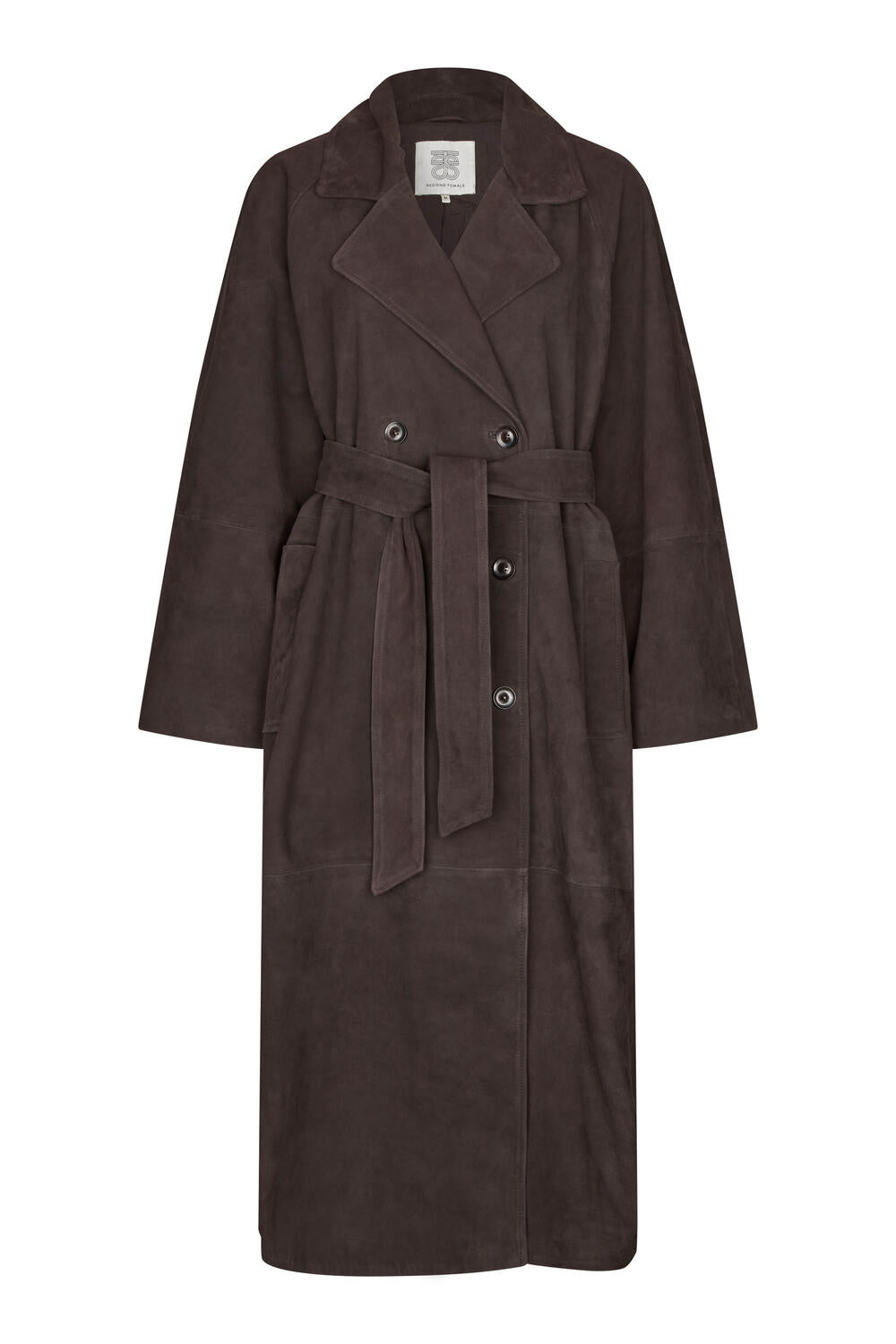Noomi Suede trenchcoat - Chocolate Plum